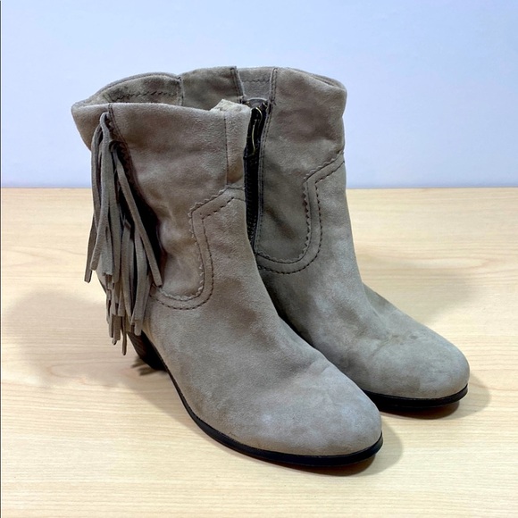 Sam Edelman Louie Women's Suede Fringe Western Ankle Boots - Picture 1 of 13
